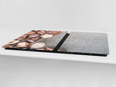 Tempered GLASS Cutting Board - Glass Kitchen Board; Cakes and Sweets Serie DD13 Chocolates 1