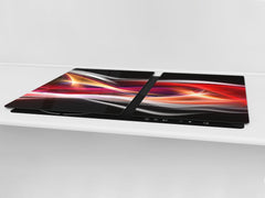 UNIQUE Tempered GLASS Kitchen Board – Abstract Series DD14 Colorful wave 1