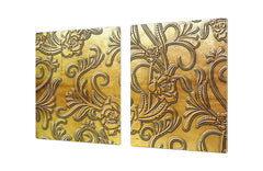 HUGE TEMPERED GLASS COOKTOP COVER – Glass Cutting Board and Worktop Saver – SINGLE: 80 x 52 cm (31,5” x 20,47”); DOUBLE: 40 x 52 cm (15,75” x 20,47”); DD40 Decorative Surfaces Series: Metal flowers