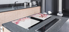 ENORMOUS Tempered GLASS Chopping Board - Flower series DD06A Cherry blossom 2