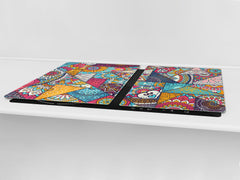 HUGE TEMPERED GLASS CHOPPING BOARD ; Moroccan design Series DD21 Egyptian decoration