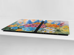GIGANTIC CUTTING BOARD and Cooktop Cover- Image Series DD05A Flowers 4