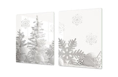 HUGE TEMPERED GLASS COOKTOP COVER - DD30 Christmas Series: Snowflake
