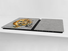 Gigantic Worktop saver and Pastry Board - Tempered GLASS Cutting Board Animals series DD01 Tiger