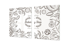 HUGE TEMPERED GLASS CHOPPING BOARD – Bread and flour series DD09 Bakery Shop