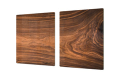 ENORMOUS Tempered GLASS Chopping Board - Induction Cooktop Cover DD36 Textures and tiles 2 Series: Nutwood pattern
