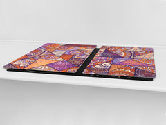 HUGE TEMPERED GLASS CHOPPING BOARD ; Moroccan design Series DD21 Egyptian floral