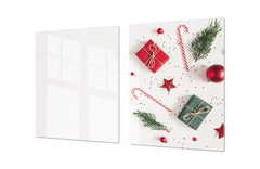 HUGE TEMPERED GLASS COOKTOP COVER - DD30 Christmas Series: Santa chick