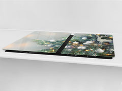 HUGE TEMPERED GLASS COOKTOP COVER - DD30 Christmas Series: Christmas tree on white