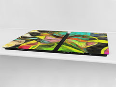 UNIQUE Tempered GLASS Kitchen Board – Abstract Series DD14 Colorful spots 2