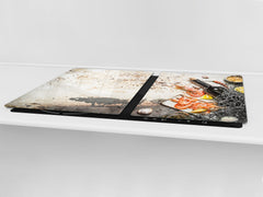 Enorme Cubre vitros de cristal templado - Serie de alimentos DD16 Camarones con vino