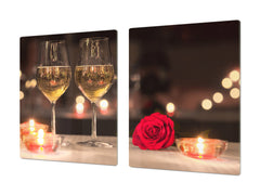 BIG KITCHEN PROTECTION BOARD or Induction Cooktop Cover - Wine Series DD04 Champagne for two