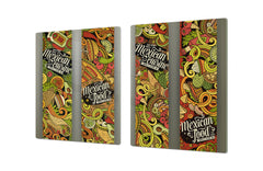 BIG KITCHEN BOARD & Induction Cooktop Cover – Glass Pastry Board - Food series DD16 Mexiacan food