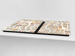 HUGE TEMPERED GLASS COOKTOP COVER - Egyptian Series DD15 Ethnic ornament