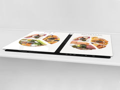 BIG KITCHEN BOARD & Induction Cooktop Cover – Glass Pastry Board - Food series DD16 Diet & Reality