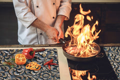 HUGE TEMPERED GLASS COOKTOP COVER – Glass Cutting Board and Worktop Saver – SINGLE: 80 x 52 cm (31,5” x 20,47”); DOUBLE: 40 x 52 cm (15,75” x 20,47”); DD40 Decorative Surfaces Series: Wooden flowers