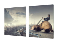 Induction Cooktop Cover – Glass Worktop saver: Fantasy and fairy-tale series DD18 Stop over the precipice 1