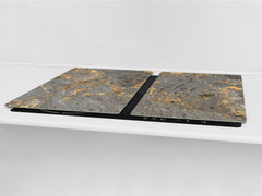 Gigantic Worktop saver and Pastry Board - Tempered GLASS Cutting Board DD21 Marbles 1 Series: Luxurious dark grey marble
