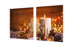 HUGE TEMPERED GLASS COOKTOP COVER - DD30 Christmas Series: Christmas gingerbread