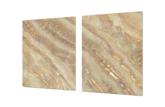 Gigantic Worktop saver and Pastry Board - Tempered GLASS Cutting Board DD21 Marbles 1 Series: Golden mineral