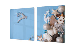 HUGE TEMPERED GLASS COOKTOP COVER - DD30 Christmas Series: Christmas theme