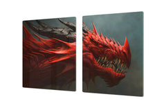 Enorm Küchenbrett aus Hartglas und Induktionskochplattenabdeckung; Food series DD16: African food