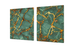 Gigantic Worktop saver and Pastry Board - Tempered GLASS Cutting Board DD21 Marbles 1 Series: Swirls of marble