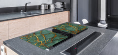 Gigantic Worktop saver and Pastry Board - Tempered GLASS Cutting Board DD21 Marbles 1 Series: Swirls of marble