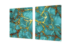 Gigantic Worktop saver and Pastry Board - Tempered GLASS Cutting Board DD21 Marbles 1 Series: Rippled marble surface