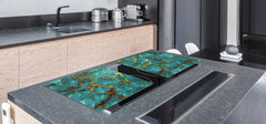 Gigantic Worktop saver and Pastry Board - Tempered GLASS Cutting Board DD21 Marbles 1 Series: Rippled marble surface