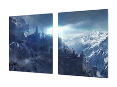 Induction Cooktop Cover – Glass Worktop saver: Fantasy and fairy-tale series DD18 Dark castle