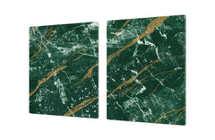 Gigantic Worktop saver and Pastry Board - Tempered GLASS Cutting Board DD21 Marbles 1 Series: Green marble with golden veins 1