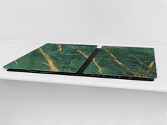 Gigantic Worktop saver and Pastry Board - Tempered GLASS Cutting Board DD21 Marbles 1 Series: Green marble with golden veins 2