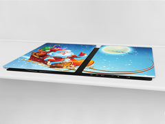 HUGE TEMPERED GLASS COOKTOP COVER - DD30 Christmas Series: Santa Claus with gifts