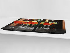 LARGE CUTTING BOARD and Cooktop Cover – Worktop saver; Drinks Series DD11 Orange Cosmopolitan