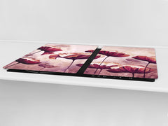 ENORMOUS Tempered GLASS Chopping Board - Flower series DD06A Poppies 3
