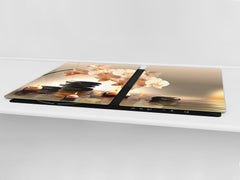 ENORMOUS Tempered GLASS Chopping Board - Flower series DD06A Orchid 3