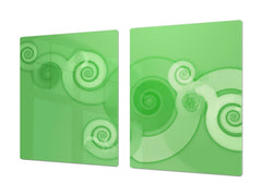 UNIQUE Tempered GLASS Kitchen Board – Abstract Series DD14 Green theme