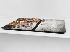 Tempered GLASS Cutting Board - Glass Kitchen Board; Cakes and Sweets Serie DD13 Nutella
