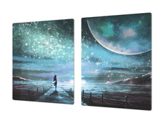 Induction Cooktop Cover – Glass Worktop saver: Fantasy and fairy-tale series DD18 Moonlit night