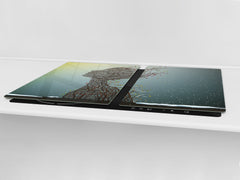 Induction Cooktop Cover – Glass Worktop saver: Fantasy and fairy-tale series DD18 Last autumn sun