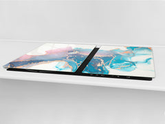 HUGE TEMPERED GLASS COOKTOP COVER – Glass Cutting Board and Worktop Saver DD33 Colourful abstractions Series: Abstract fluid art