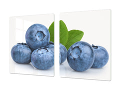 UNIQUE Tempered GLASS Kitchen Board Fruit and Vegetables series DD02 Bilberry