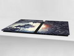 Induction Cooktop Cover – Glass Worktop saver: Fantasy and fairy-tale series DD18 Digital world