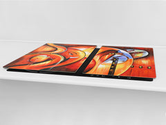 Enorm Küchenbrett aus Hartglas und Induktionskochplattenabdeckung; Food series DD16: African food