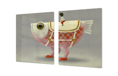 Enorm Küchenbrett aus Hartglas und Induktionskochplattenabdeckung; Food series DD16: African food