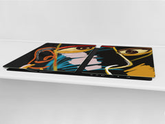 Enorm Küchenbrett aus Hartglas und Induktionskochplattenabdeckung; Food series DD16: African food