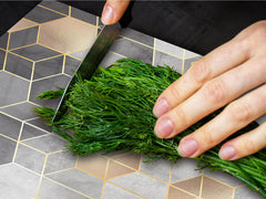 ENORMOUS Tempered GLASS Chopping Board - Induction Cooktop Cover DD36 Textures and tiles 2 Series: Golden-black geometric abstraction