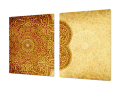 HUGE TEMPERED GLASS CHOPPING BOARD ; Moroccan design Series DD21 Moroccan rose 1