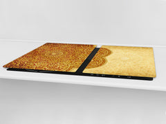 HUGE TEMPERED GLASS CHOPPING BOARD ; Moroccan design Series DD21 Moroccan rose 1